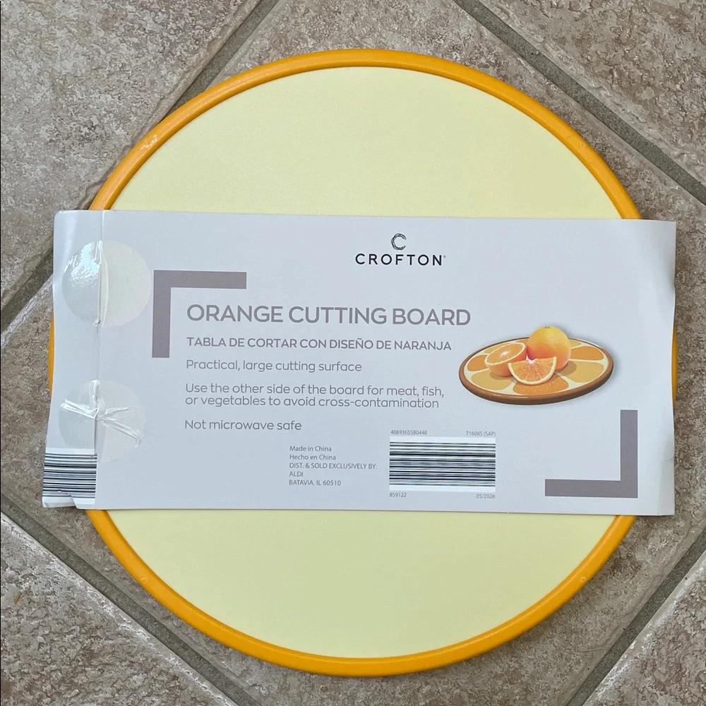 Crofton Orange Slice Fruit Shape Two Sided Large Surface Cutting Chopping Board